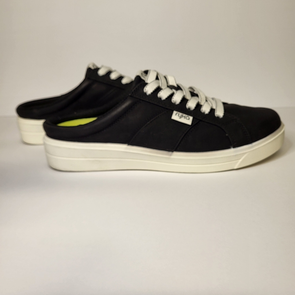 Ryka Viv Classic Sneakers Mules Womens 8 Medium Black With White Fixed Laces - Picture 5 of 8